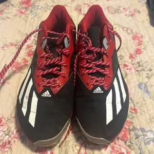 Adidas men’s red and black baseball cleats size 11